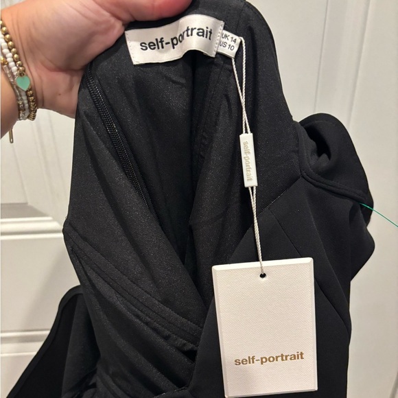 Self Portrait Drape Back Mini Dress - Black - Picture 6 of 7